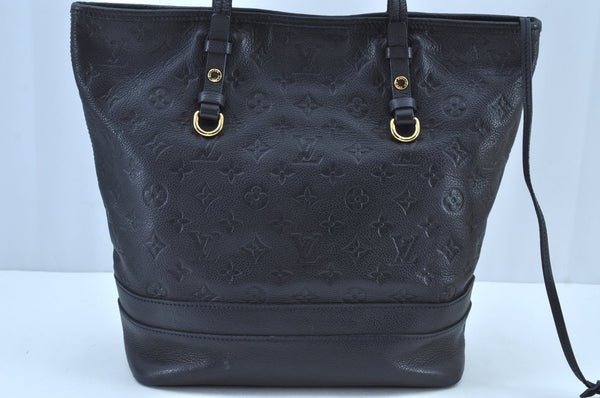 Auth Louis Vuitton Monogram Empreinte Citadine PM Tote Bag Navy M40517 LV K8888