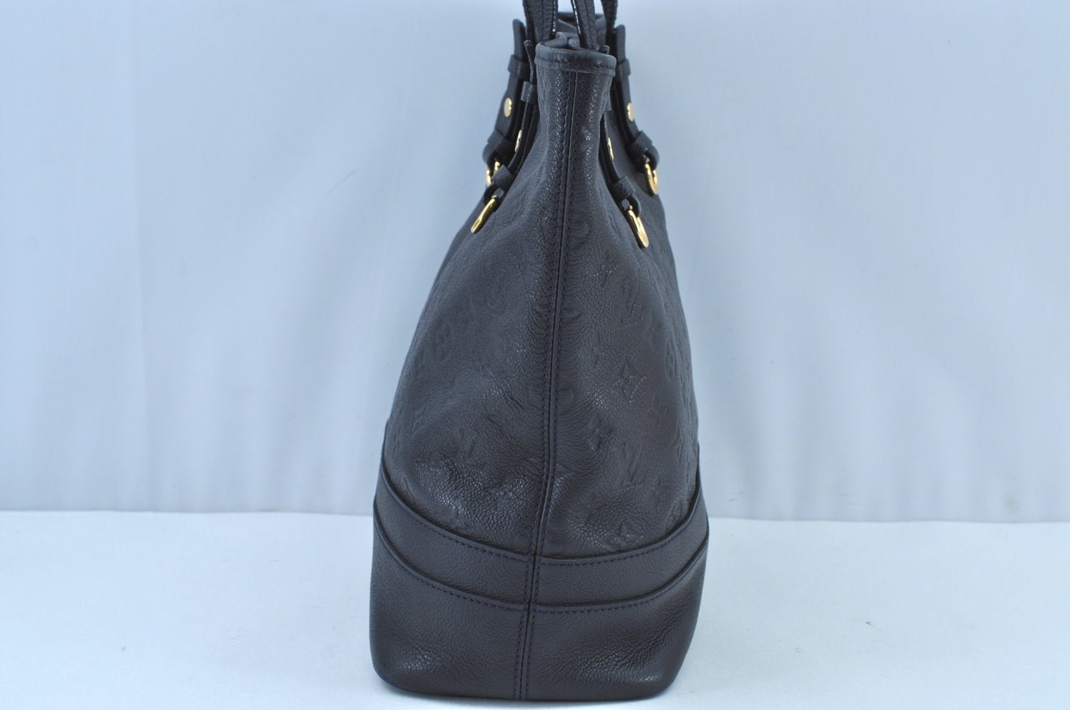 Auth Louis Vuitton Monogram Empreinte Citadine PM Tote Bag Navy M40517 LV K8888