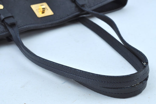 Auth Louis Vuitton Monogram Empreinte Citadine PM Tote Bag Navy M40517 LV K8888