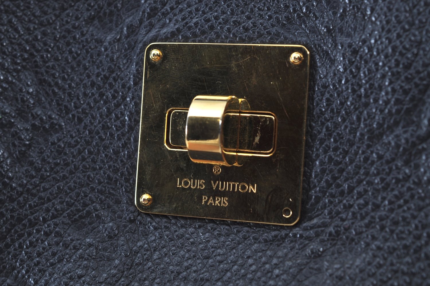 Auth Louis Vuitton Monogram Empreinte Citadine PM Tote Bag Navy M40517 LV K8888