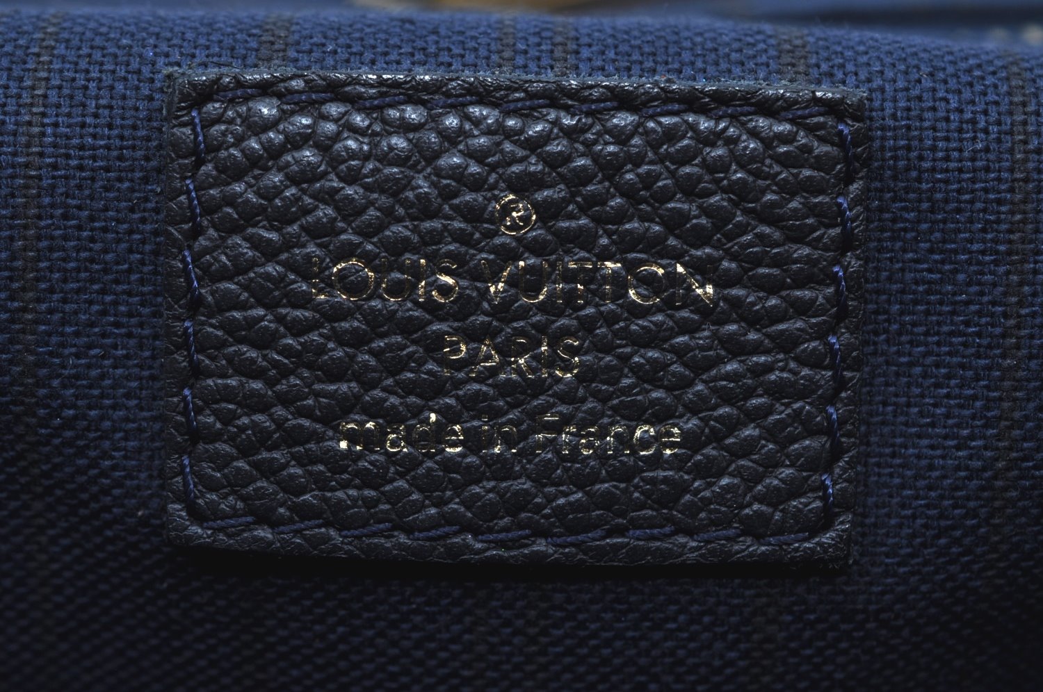 Auth Louis Vuitton Monogram Empreinte Citadine PM Tote Bag Navy M40517 LV K8888