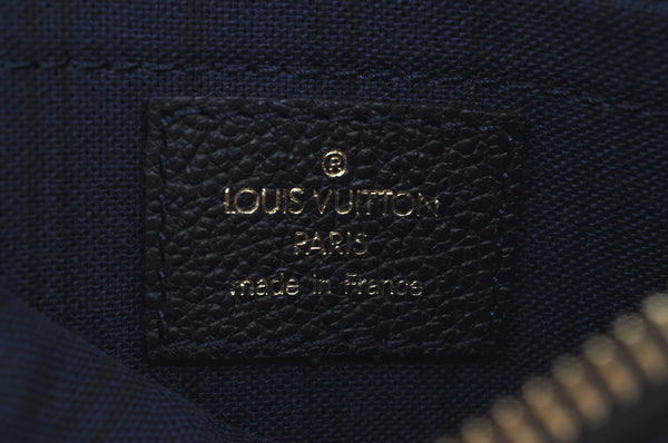 Auth Louis Vuitton Monogram Empreinte Citadine PM Tote Bag Navy M40517 LV K8888