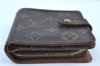 Authentic Louis Vuitton Monogram Compact Zip Bifold Wallet Purse M61667 LV K8890