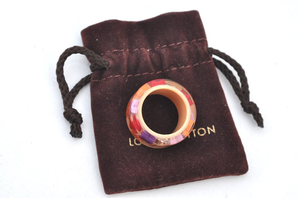 Authentic Louis Vuitton Berg Farandole Ring Pink M65037 Size 12 LV K8892