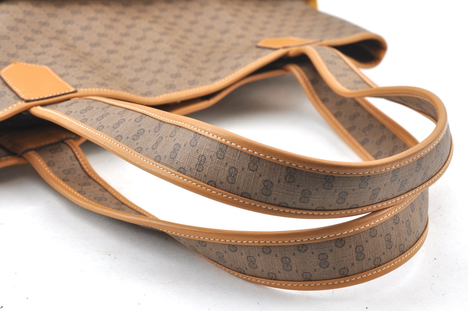 Authentic GUCCI Micro GG PVC Leather ShoulderTote Bag Brown K8895