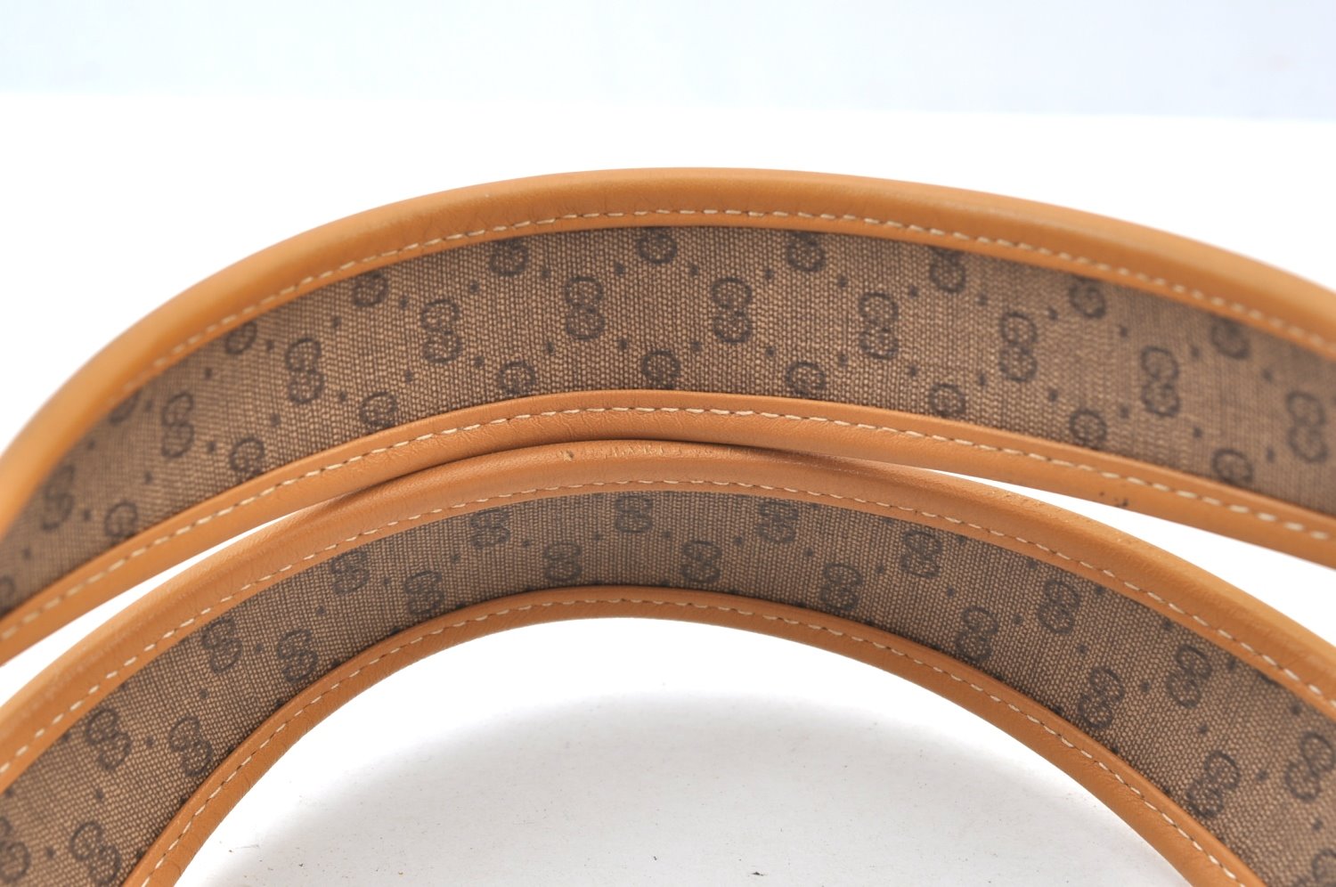 Authentic GUCCI Micro GG PVC Leather ShoulderTote Bag Brown K8895