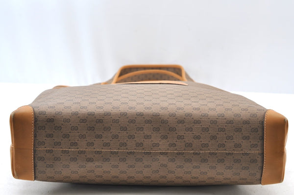 Authentic GUCCI Micro GG PVC Leather ShoulderTote Bag Brown K8895