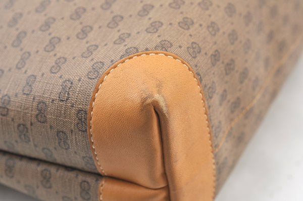 Authentic GUCCI Micro GG PVC Leather ShoulderTote Bag Brown K8895