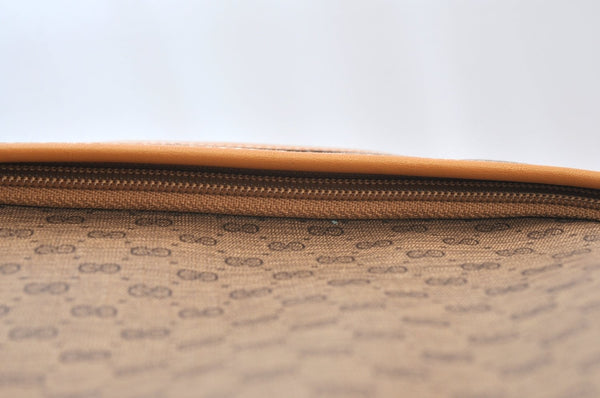 Authentic GUCCI Micro GG PVC Leather ShoulderTote Bag Brown K8895