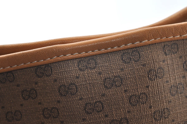 Authentic GUCCI Micro GG PVC Leather ShoulderTote Bag Brown K8895