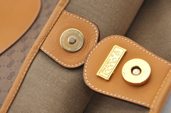 Authentic GUCCI Micro GG PVC Leather ShoulderTote Bag Brown K8895