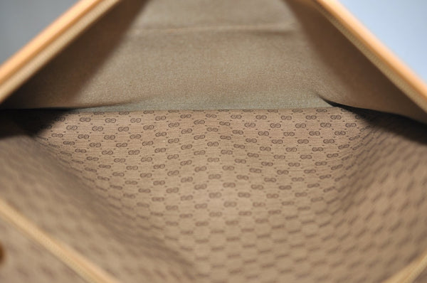 Authentic GUCCI Micro GG PVC Leather ShoulderTote Bag Brown K8895