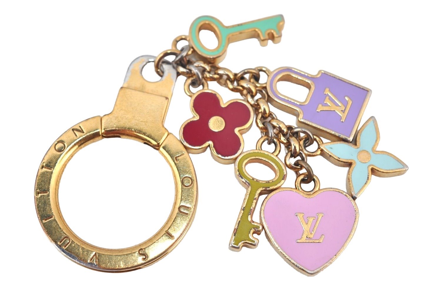 Authentic Louis Vuitton Porte Cles Pretty Charm Bag Charm Gold M66145 LV K8897