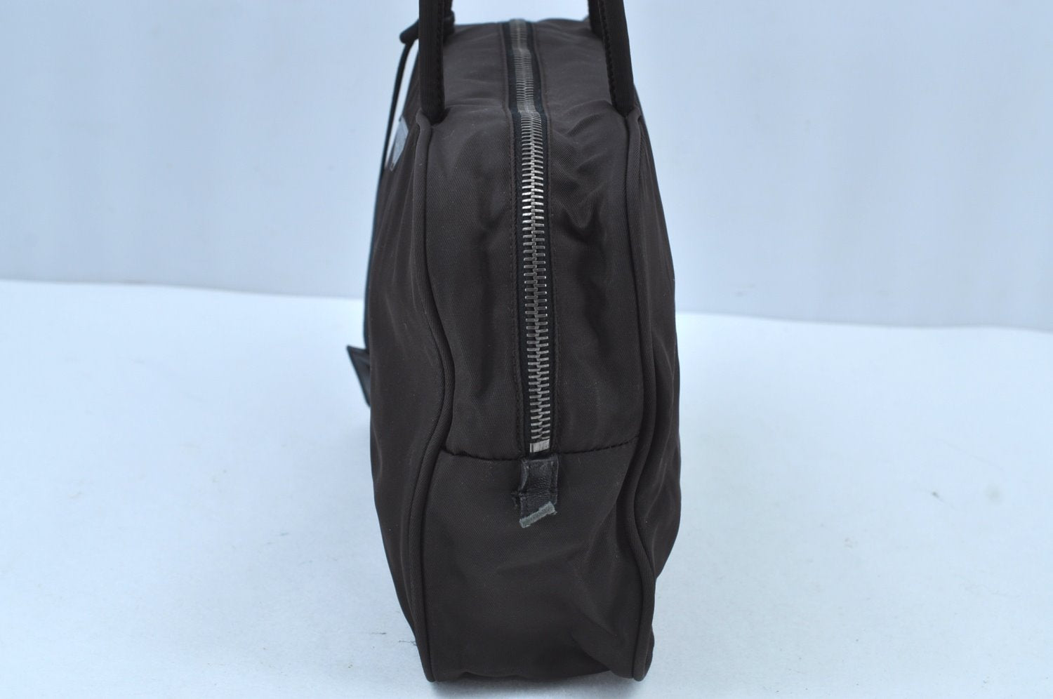 Authentic PRADA Nylon Tessuto Shoulder Hand Bag Brown K8903