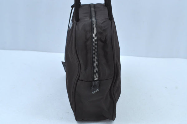 Authentic PRADA Nylon Tessuto Shoulder Hand Bag Brown K8903