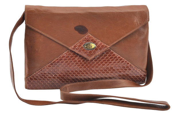 Authentic GUCCI Shoulder Cross Bag Leather Brown K8906