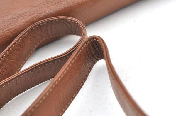 Authentic GUCCI Shoulder Cross Bag Leather Brown K8906