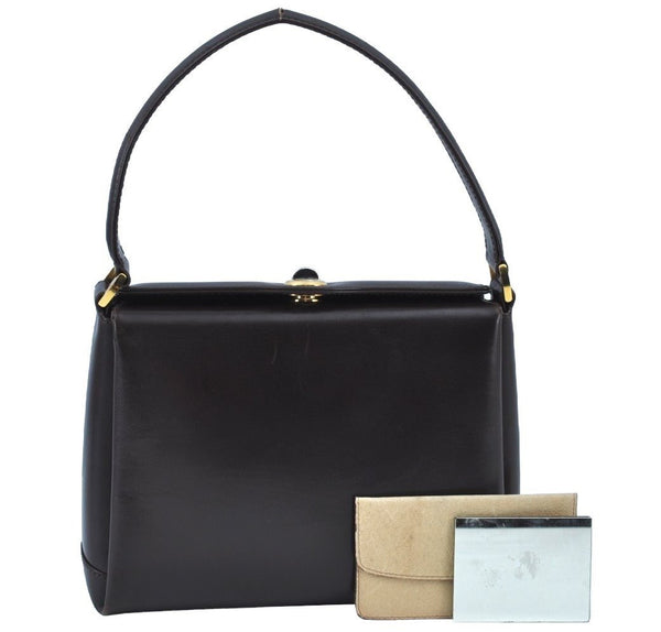 Authentic GUCCI Hand Bag Leather Brown K8909