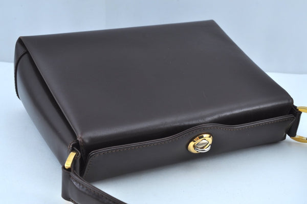 Authentic GUCCI Hand Bag Leather Brown K8909