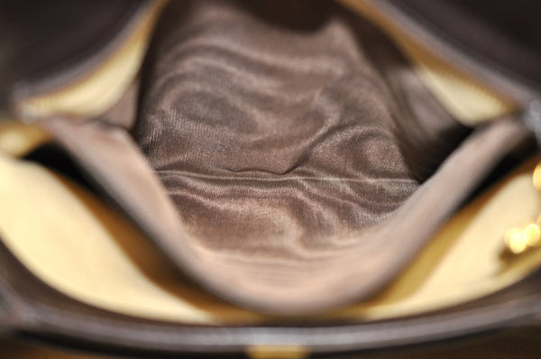 Authentic GUCCI Hand Bag Leather Brown K8909