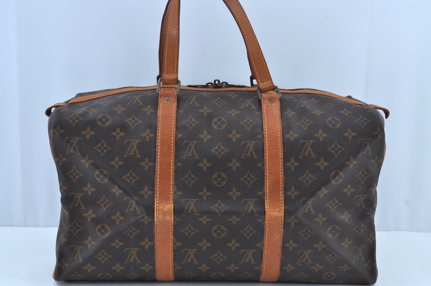 Authentic Louis Vuitton Monogram Sac Chaussures 45 Boston Hand Bag LV Junk K8910