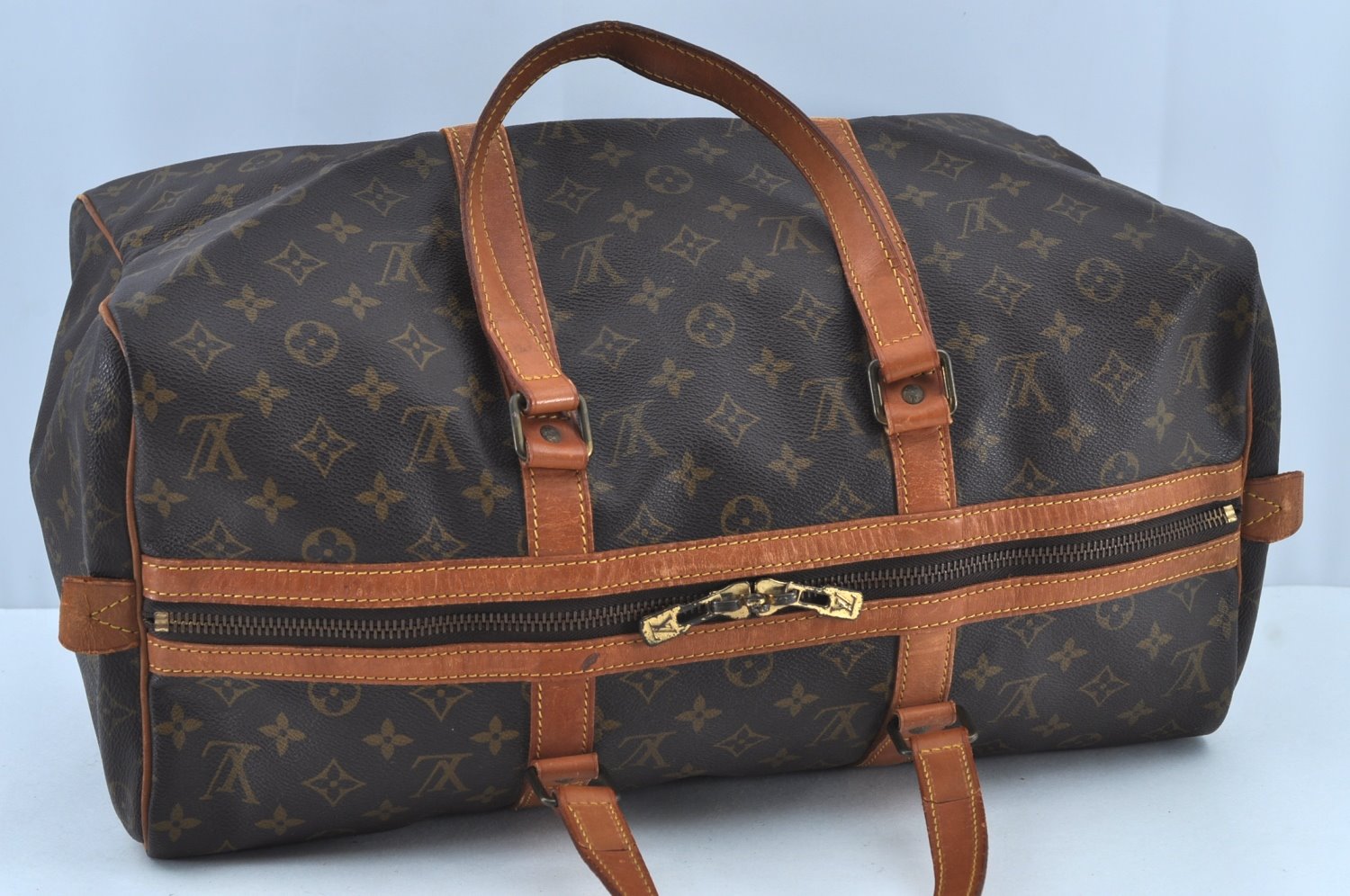 Authentic Louis Vuitton Monogram Sac Chaussures 45 Boston Hand Bag LV Junk K8910