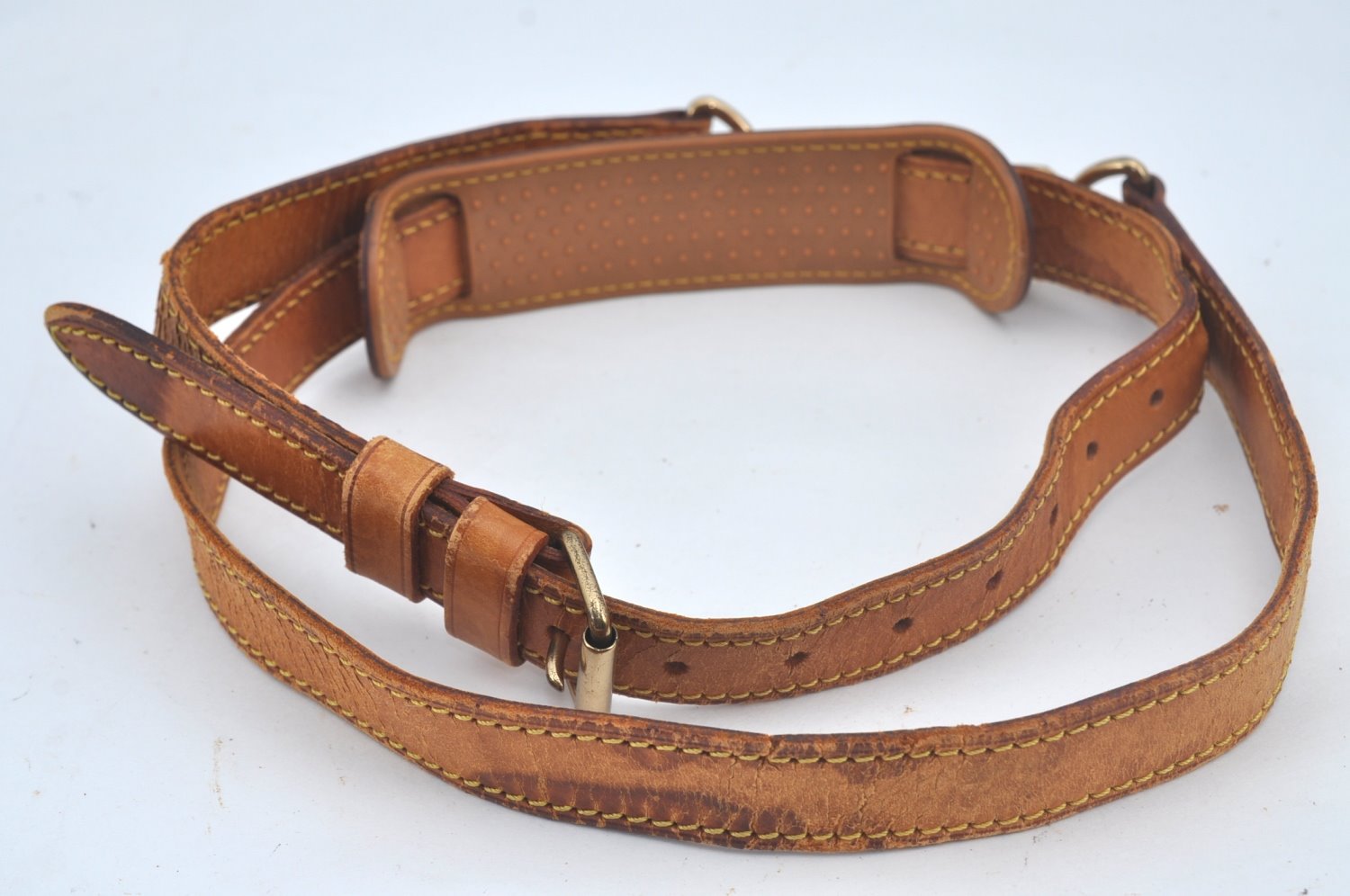 Authentic Louis Vuitton Leather Shoulder Strap Beige 40.2-47.2