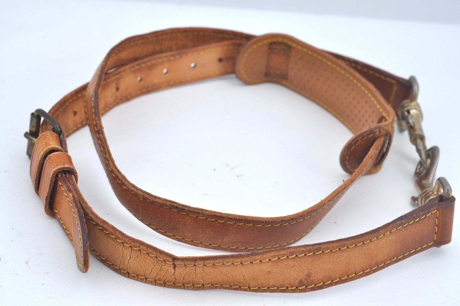 Authentic Louis Vuitton Leather Shoulder Strap Beige 40.2-47.2