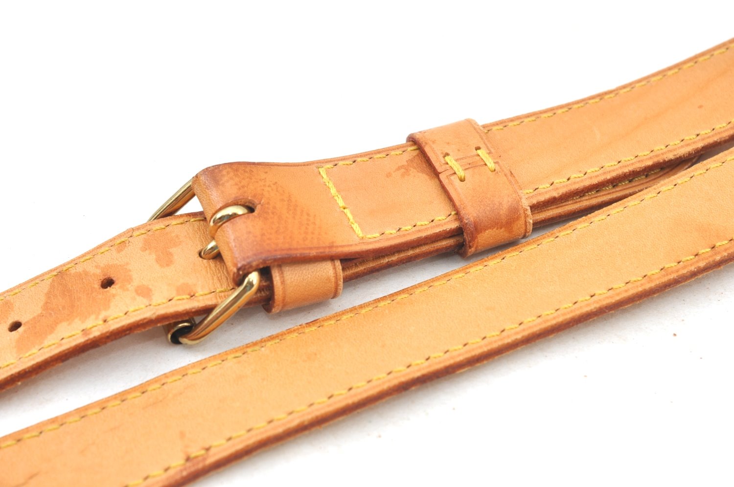 Authentic Louis Vuitton Leather Shoulder Strap Beige 39.8-46.9