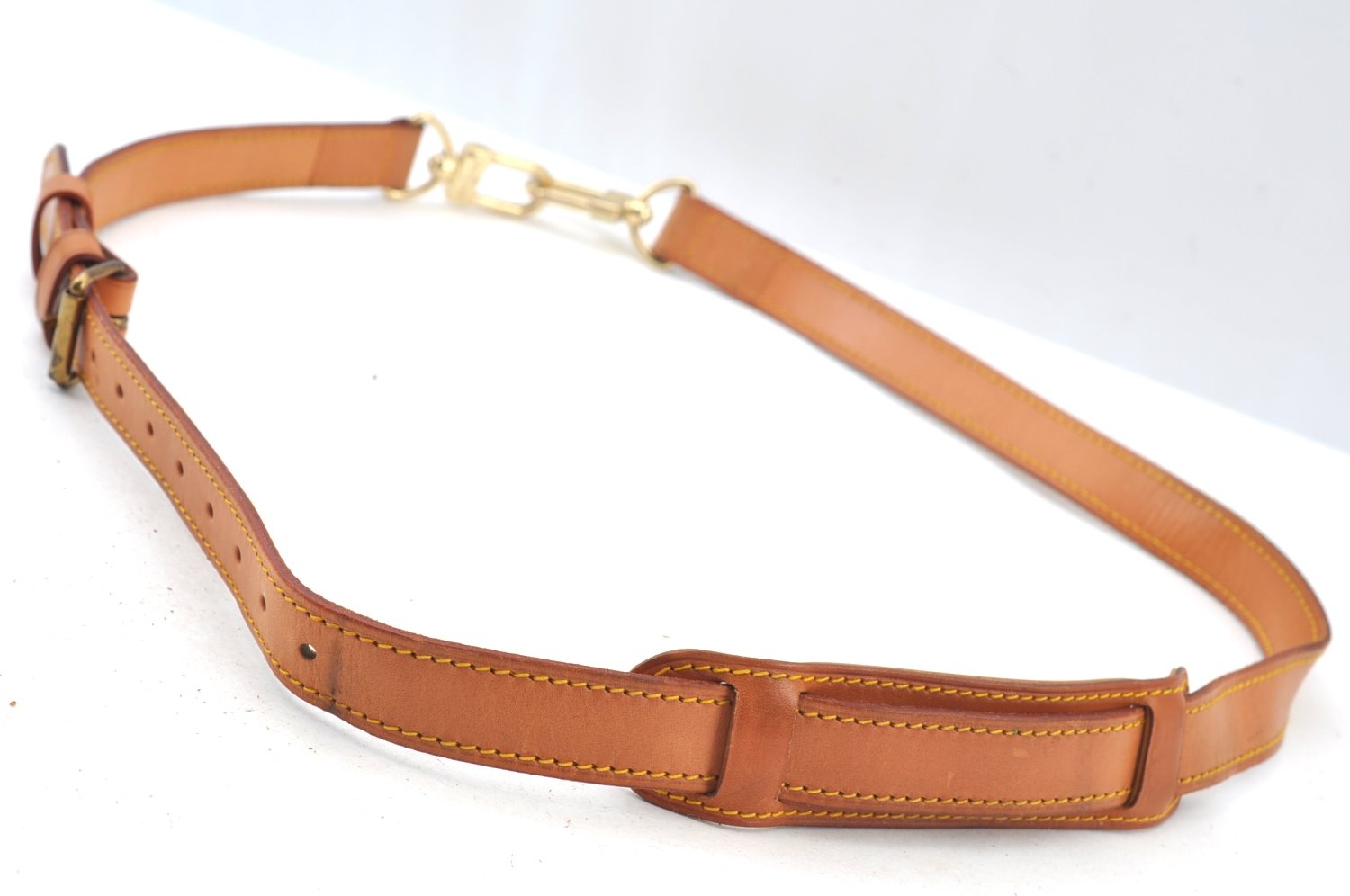 Authentic Louis Vuitton Leather Shoulder Strap Beige 27.6-34.3