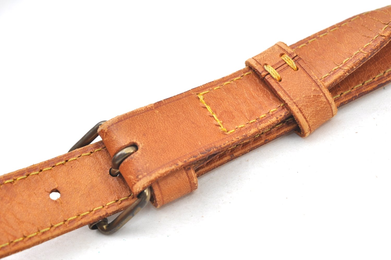 Authentic Louis Vuitton Leather Shoulder Strap Beige 40.2-47.2