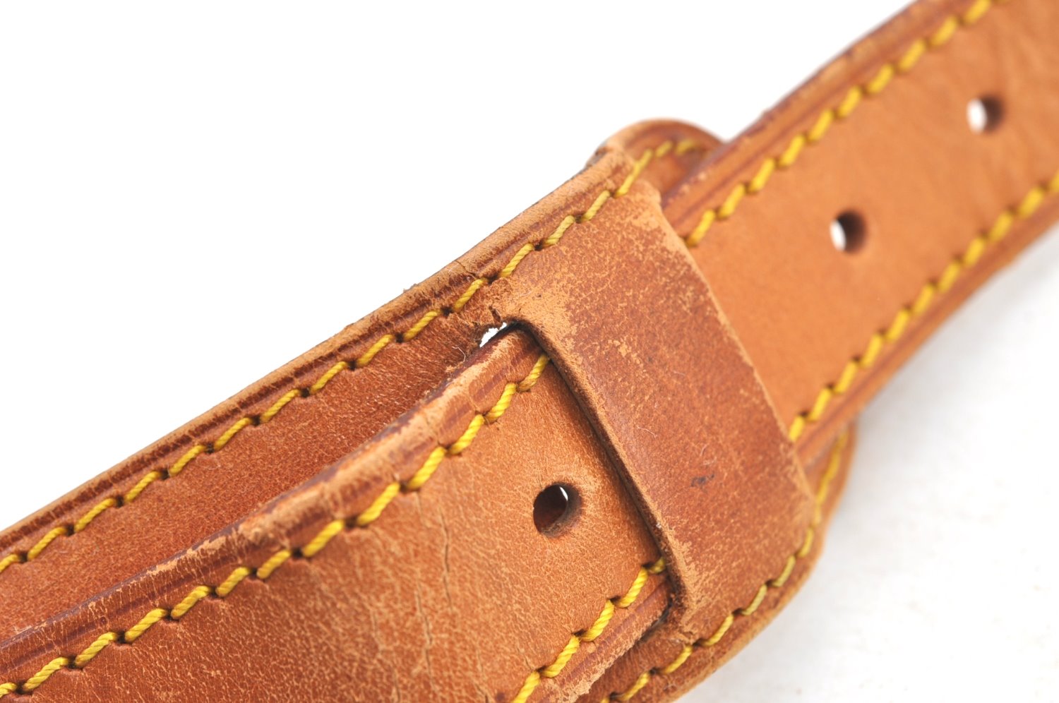 Authentic Louis Vuitton Leather Shoulder Strap Beige 39.4-46.5