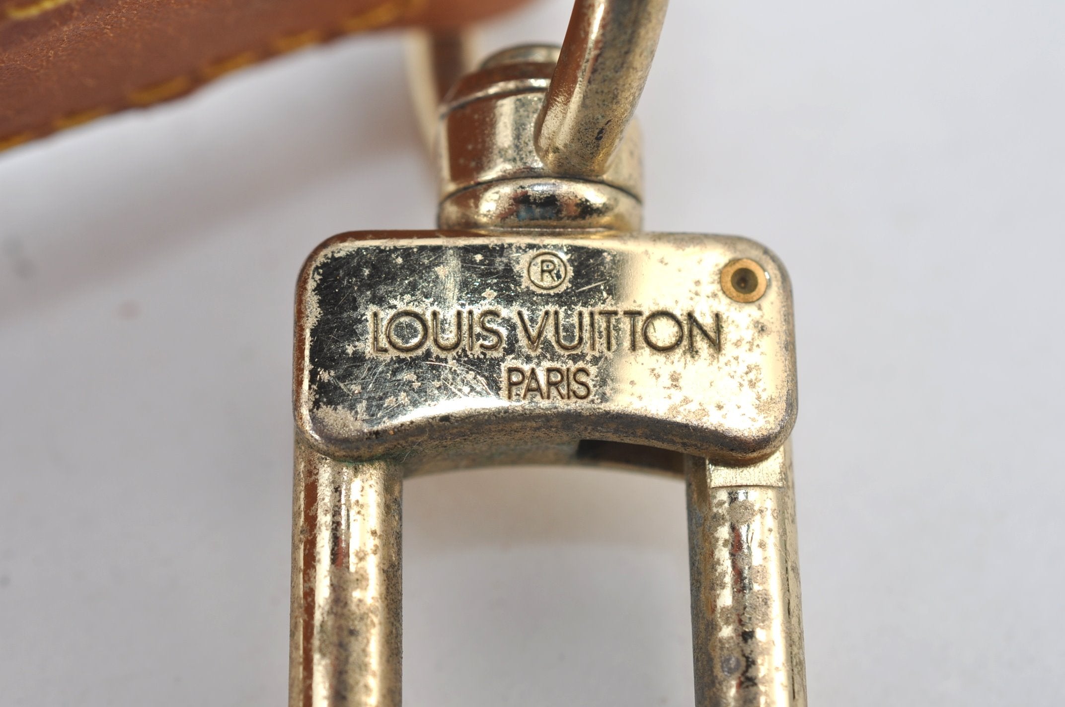 Authentic Louis Vuitton Leather Shoulder Strap Beige 39.4-46.5