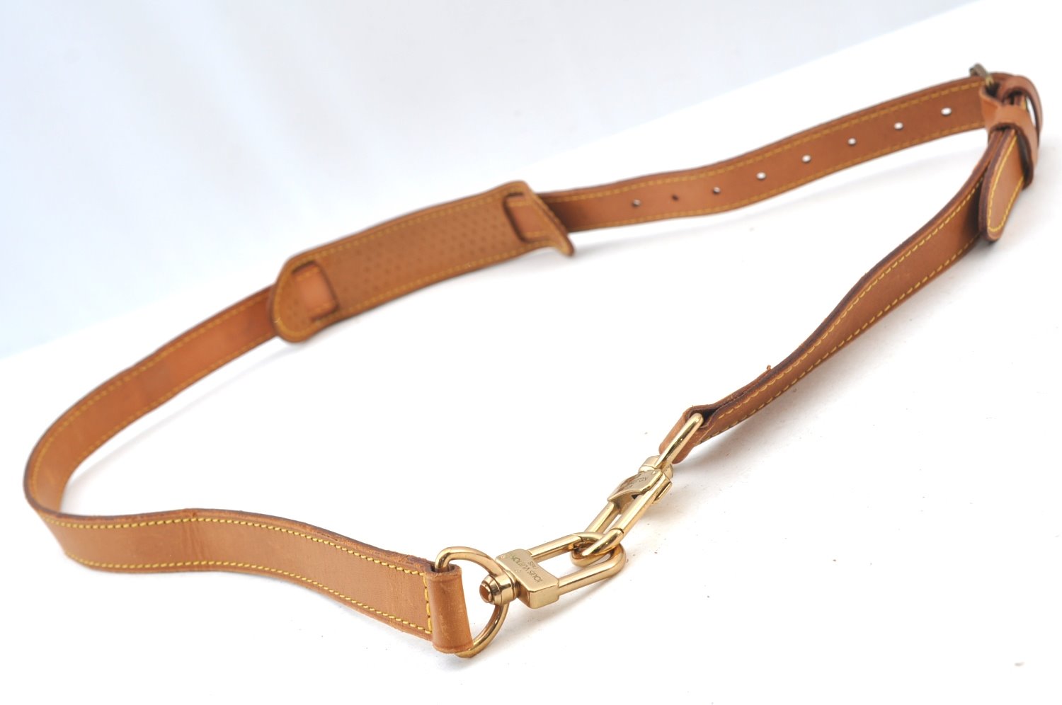 Authentic Louis Vuitton Leather Shoulder Strap Beige 27.6-35