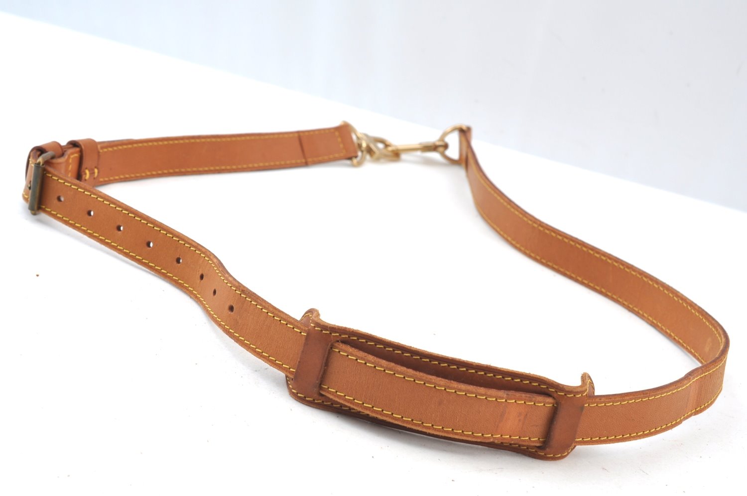 Authentic Louis Vuitton Leather Shoulder Strap Beige 27.6-35