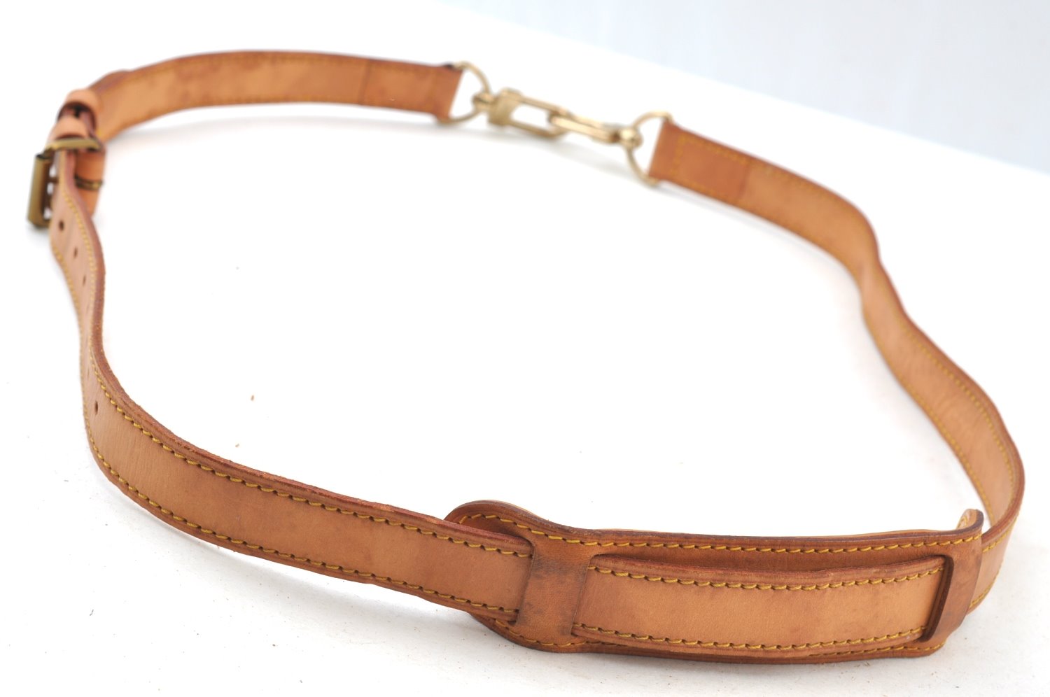 Authentic Louis Vuitton Leather Shoulder Strap Beige 39.4-46.5