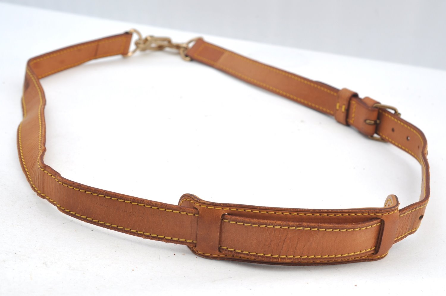 Authentic Louis Vuitton Leather Shoulder Strap Beige 39.4-46.1