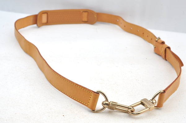 Authentic Louis Vuitton Leather Shoulder Strap Beige 39.8-46.9" LV K8930