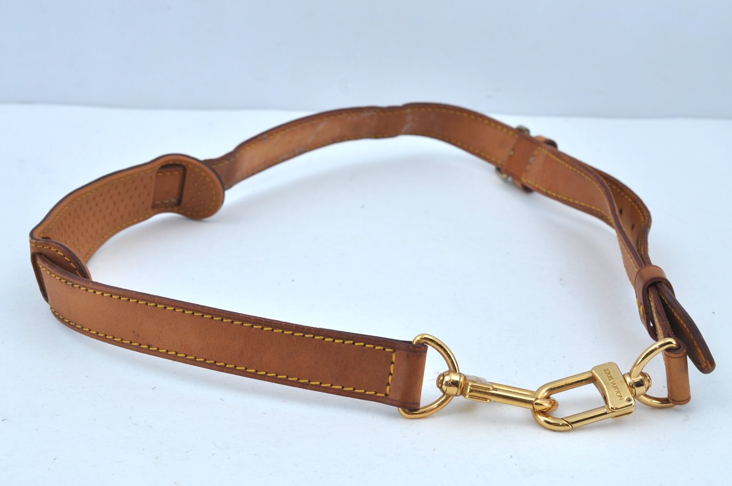 Authentic Louis Vuitton Leather Shoulder Strap Beige 35.8-42.9