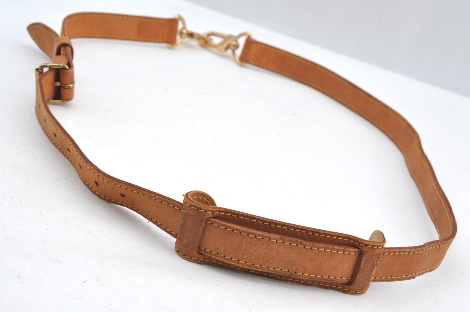 Authentic Louis Vuitton Leather Shoulder Strap Beige 39.4-46.5