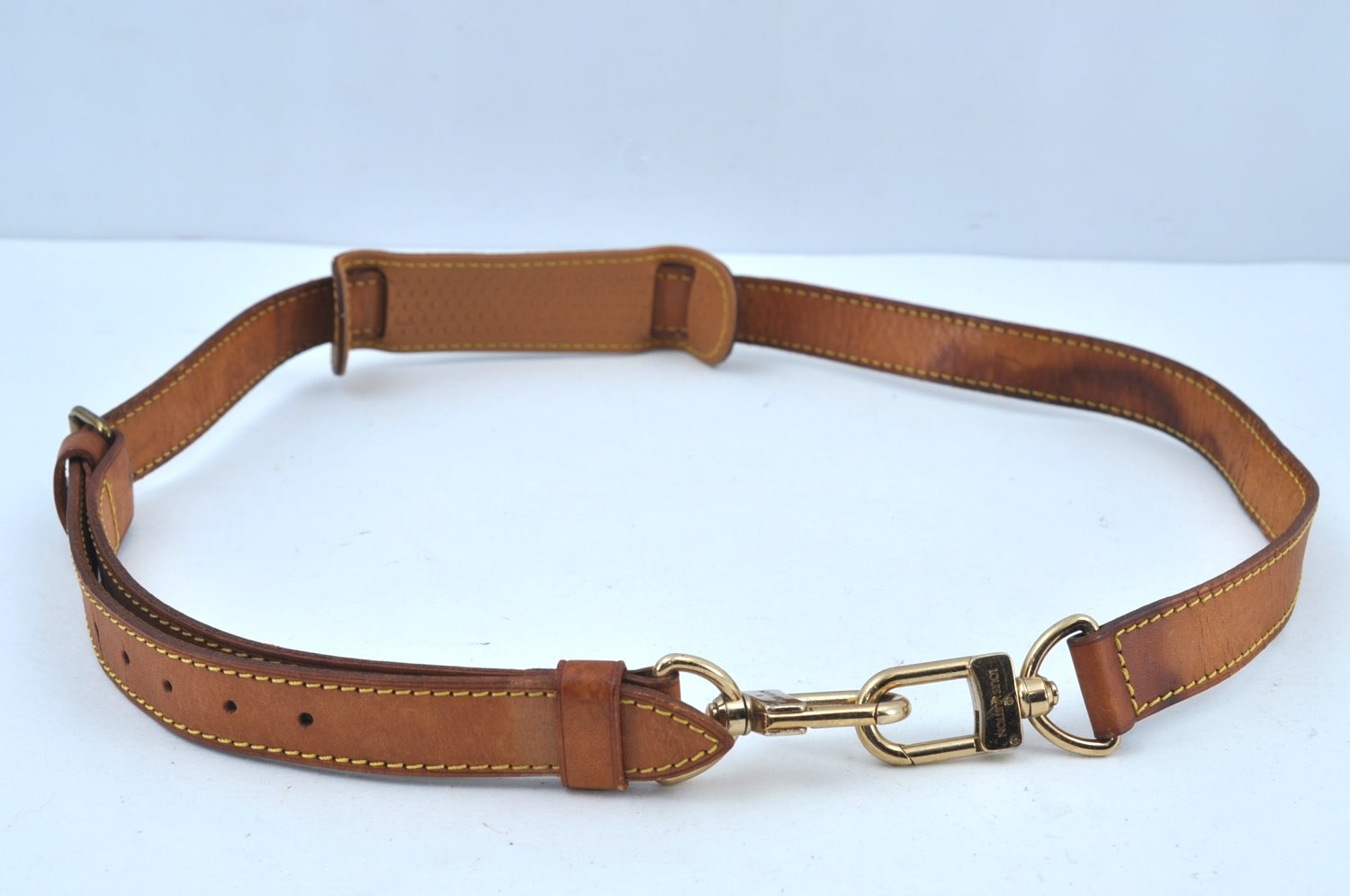 Authentic Louis Vuitton Leather Shoulder Strap Beige 39.4-46.5