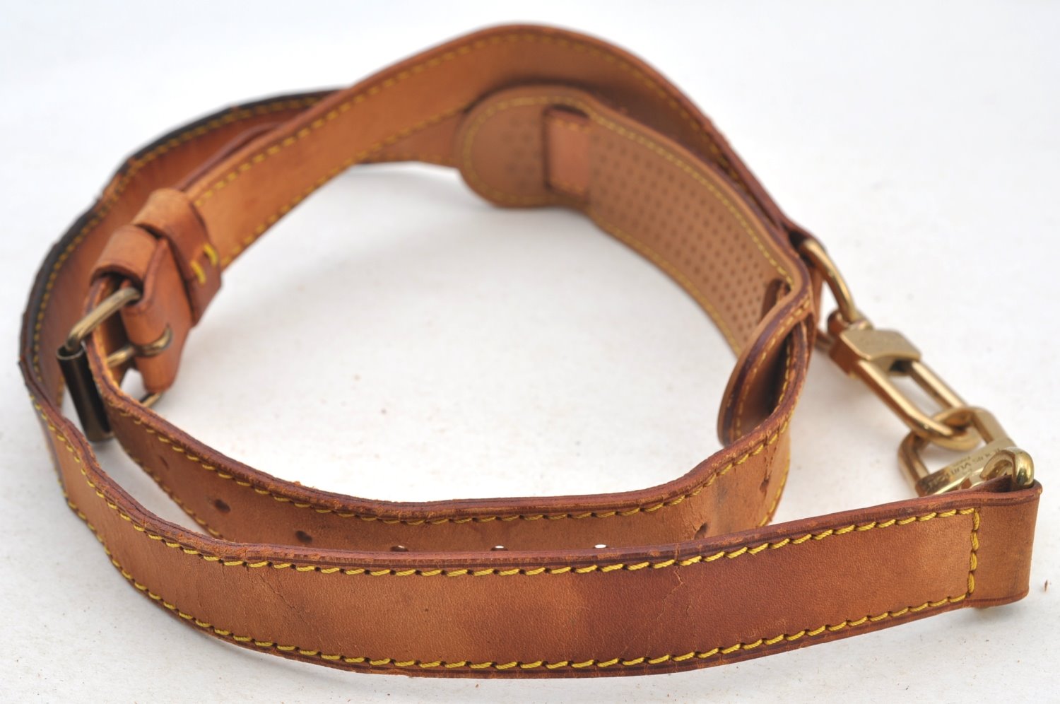 Authentic Louis Vuitton Leather Shoulder Strap Beige 39.4-46.5