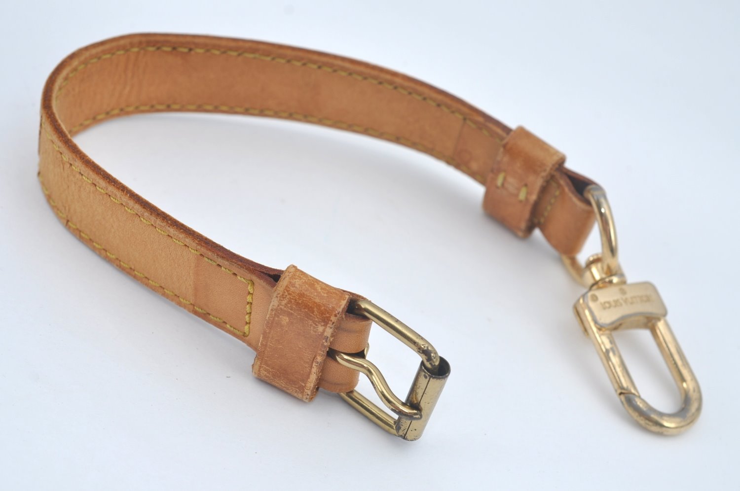 Authentic Louis Vuitton Leather Shoulder Strap Beige LV Junk 2set K8955