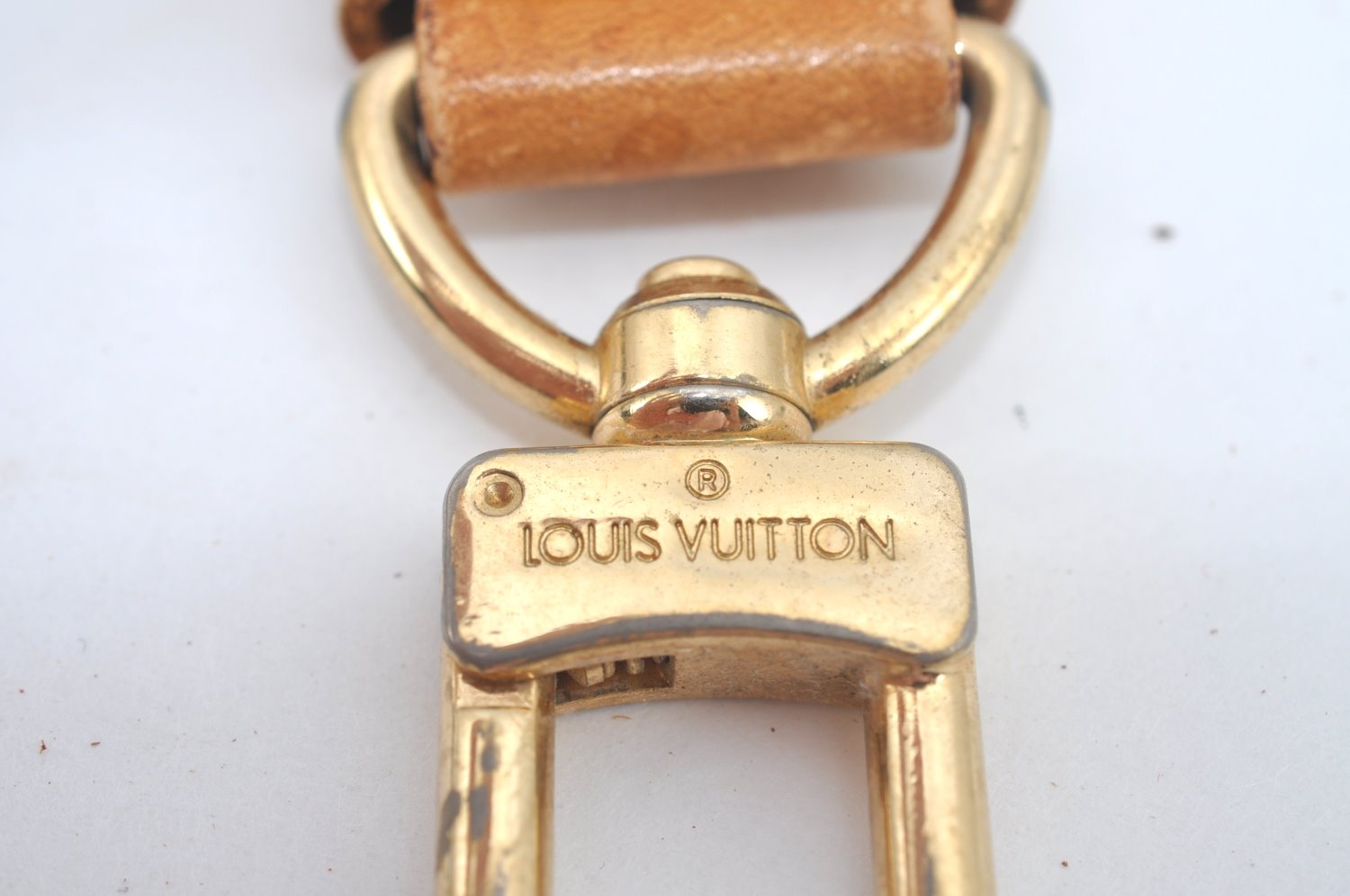 Authentic Louis Vuitton Leather Shoulder Strap Beige LV Junk 2set K8955