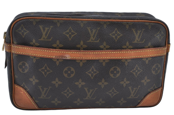 Authentic Louis Vuitton Monogram Compiegne 28 Clutch Hand Bag M51845 LV K8984