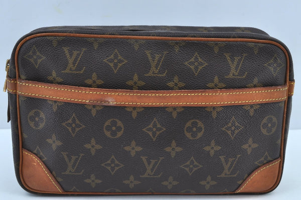 Authentic Louis Vuitton Monogram Compiegne 28 Clutch Hand Bag M51845 LV K8984