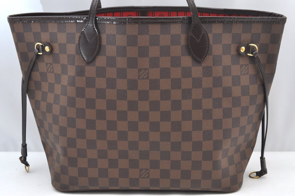 Authentic Louis Vuitton Damier Neverfull MM Shoulder Tote Bag N51105 LV K9002