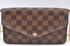 Authentic Louis Vuitton Damier Pochette Felicie N63032 Shoulder Cross Bag K9022