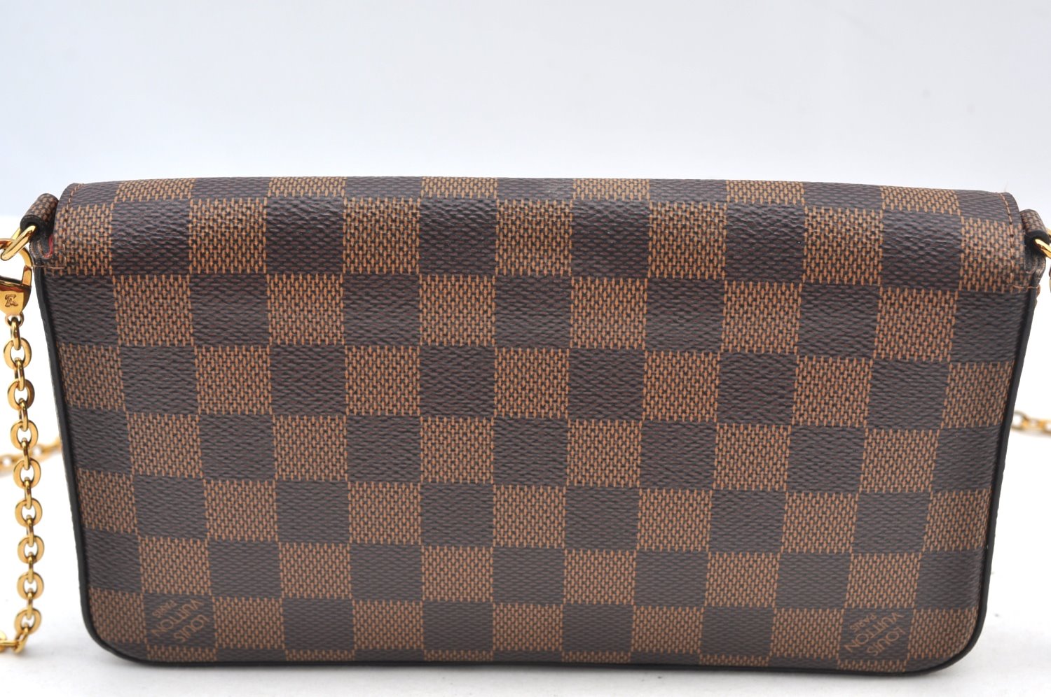 Authentic Louis Vuitton Damier Pochette Felicie N63032 Shoulder Cross Bag K9022