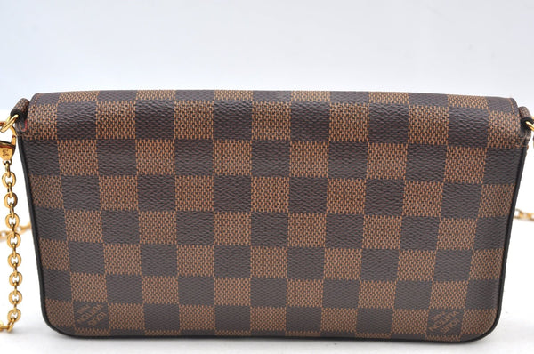 Authentic Louis Vuitton Damier Pochette Felicie N63032 Shoulder Cross Bag K9022